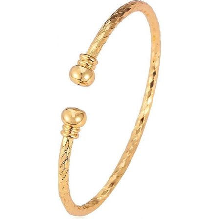 Enkelt Manschettarmband 18K Äkta Guld Platinapläterade Fina Armband Mode Smycken Öppna Armband Manschettarmband, Vriden eller Hjärta Stil