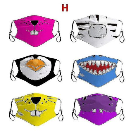 Barneansiktdeksel Halloween Søt Tegneserieutskrift For Skole Utendørs Gjenbrukbar For Barn