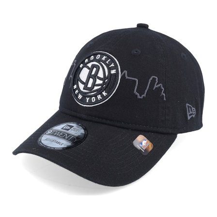 New Era - Brooklyn Nets 9TWENTY NBA Tip Off 22 Black Dad Cap Unconstructed Black Cap - NBA @ Hatstore