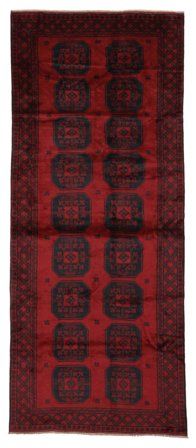 Belutsch Teppich Orientalischer Läufer Schwarz/Dunkelrot (Wolle, Afghanistan)