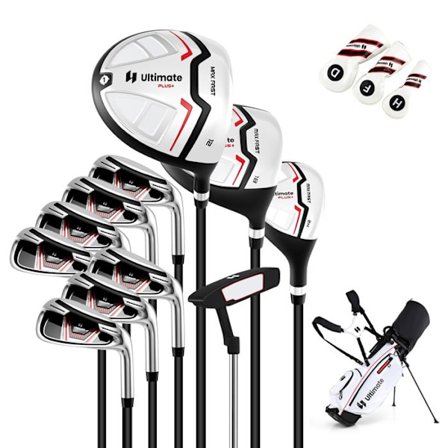 Sæt med Kvinders Golfklubber COSTWAY - Stativtaske - sæt inkluderer driver & fairway wood & hybrid & jern & putter & covers - Hvid