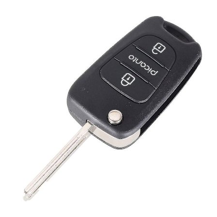 3 knapper bil flip fold fjernbetjening nøgle fob cover skal til Kia Picanto
