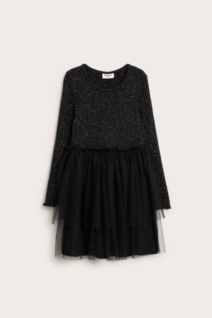Kappahl | Kimaltava mekko tyllihameosalla | Musta