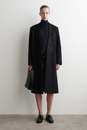 COS Women's Maglione Dolcevita In Lana Merino in Blu