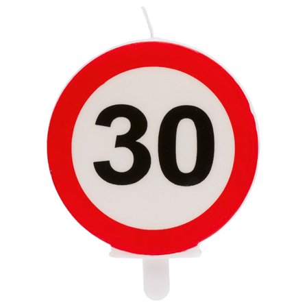 Tårtljus Trafikskylt 30