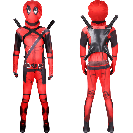 IC Deadpool Bodysuit Halloween Cosplay Kostume til Børn Z Rød XL/140