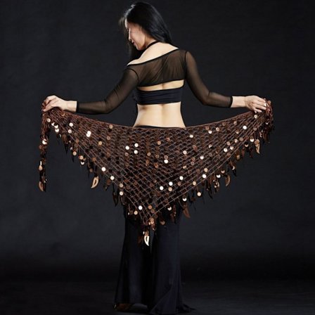 Magdansbälte Höftscarf KAFFE