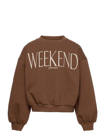 Sweatshirt Love Crewneck Print Brown Lindex
