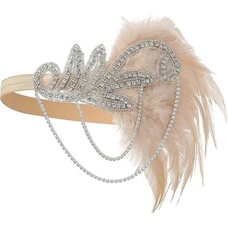 Huvudband i 1920-talsstil - Pärlor Blad Huvudbonad Kristall Vintage 1920-tals accessoarer för kvinnor Gatsby