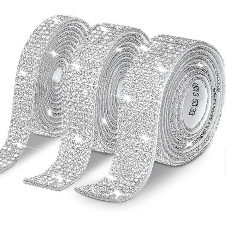 3 ruller /6,6 yards selvklæbende krystalrhinstensbånd, diamantbånd klistermærker strimler bedste gave