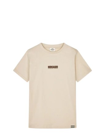 Mads Nørgaard Printed Logo Thorlino Tee - Cream - 164