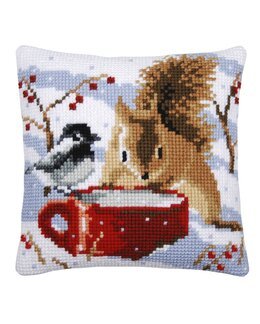 Stickpackung Kissen Warme Tasse