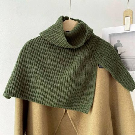 Stickad Scarf Cross Scarf GRÖN