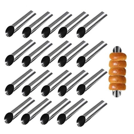 15 stk. Form Bageform Rustfrit Stål Schaumrollen Bageform Forme Sølv 12,5*2,5