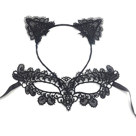 (Hoops + Fox Flowers)Spets Kvinna Varghuvud Mask (Mask A)