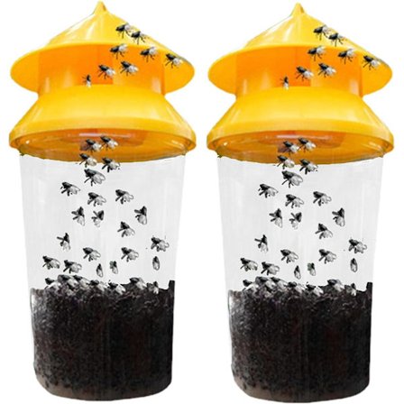 Fluefelle for utendørs, 2-pakning, effektiv fluefelle for oppheng, gjenbrukbare fluefeller, ranchfluefelle