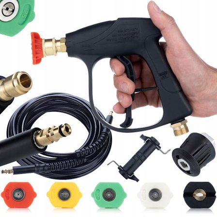 Hoytrykkspyler Tilbehorsett ProKit 8M – Komplett Pakke med Pistol 300 Bar | 5 Dyser, 8 M Slange, Click + M22 Adapter | Kompatibel med Karcher K2–K7