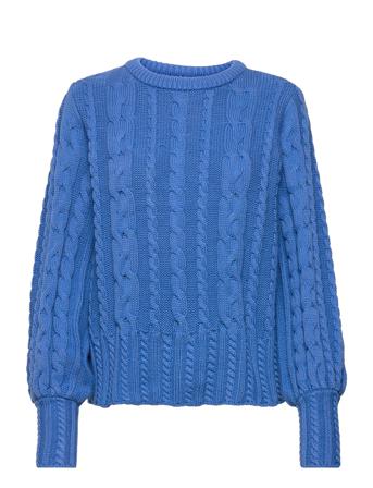 Yaslaces Ls Knit Pullover S. Pullover Striktrøje Blå YAS