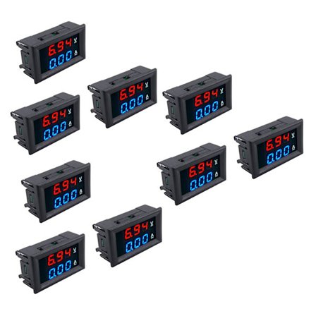 9 st LED Digital DC 0-100V 10A Spänning Amp Voltmätare Panel Dubbel Voltmeter Ammeter Testare