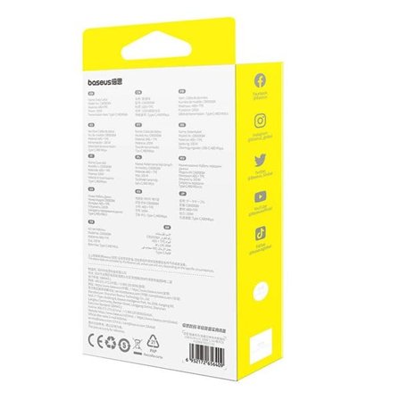 3-i-1 Baseus Free2Draw USB til M+L+C 100W-kabel, 1,1 m (hvit)