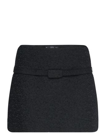Tweed Mini-Skirt With Decorative Belt Skirts Short Skirts Black Mango