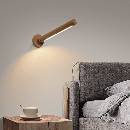 LED Træ Magnetisk Lampe Genopladelig USB LED Garderobelys Bærbar Natlampe 360 Graders Drejelig Væglampe Skab, Soveværelse, Stue Dæmpbar Lampe