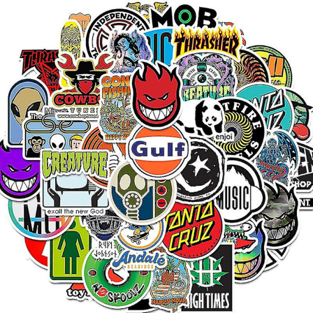 50 stk. skateboard-klistermærker, skateboard-pakke klistermærker drenge piger klistermærke vandtæt klistermærke
