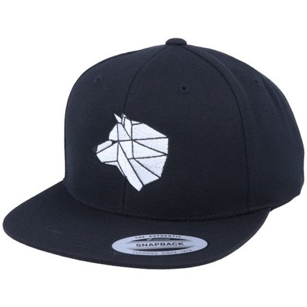Origami - Svart snapback Keps - White Paper Wolf Black Snapback @ Hatstore