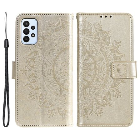 SKALO Samsung A23 5G Mandala lompakkokotelo - Kulta