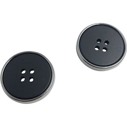 Frakknapper 1 tomme Sorte Metalharpiksknapper Flatback Kunsthåndværksknapper til Syning 4 Huller 25mm - Sæt 20 Jakkesæt Blazer Knapper