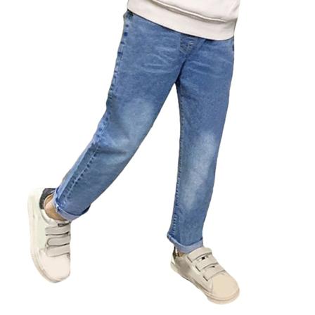 Jentehøstbukser - Mote Chrysanthemum Dekor Elastisk Blå Jente Casual Løstsittende for Daglig Liv 130cm / 51.2in