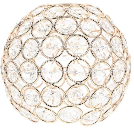 1 stk. Krystallampe Skærm Unik Lampeskærm Loftlampe Dæksel (Gylden)