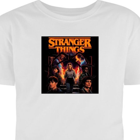 Barn T-shirt Stranger Things Netflix-serie sci-fi mysterium vit 3-4 år