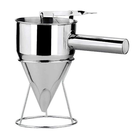 Julegave - Donut- og Cupcake-batterdispenser i rustfritt stål - Pannekakerør - Hjelpehylle