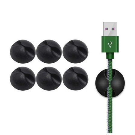 Arranger, organiser - 6-Pack selvklæbende runde kabelholdere