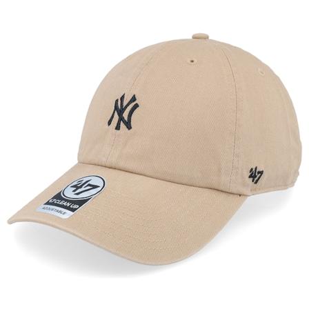 47 Brand - MLB Beige unconstructed Caps - New York Yankees Base Runner Clean Up Khaki Dad Cap @ Hatstore