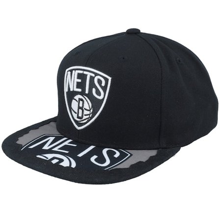 Mitchell & Ness - NBA - Black - snapback - Cap - Brooklyn Nets Munch Time Black Snapback - Hatstore