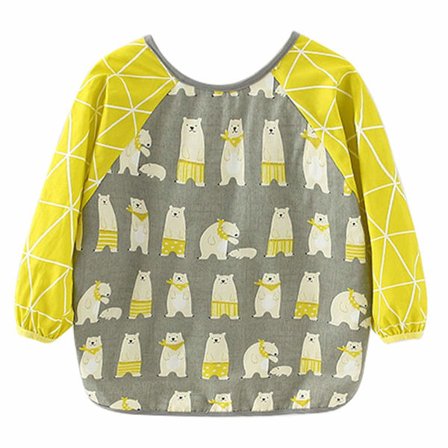 Happy Cherry Forklæde Maleri Forklæde Børn Baby Skole Børnehave Spisning Langærmet Vandafvisende Forklæde til Piger Drenge 1-7 År