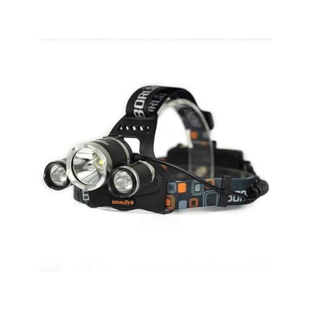 Pannlampa 5000 Lumen T6 Cree Led + 2x18650 Batterier + Laddare Svart