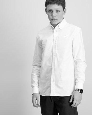 Les Deux Konrad Contrast Oxford Shirt Kids Valkoinen Kauluspaidat Pojat - Kids Brand Store
