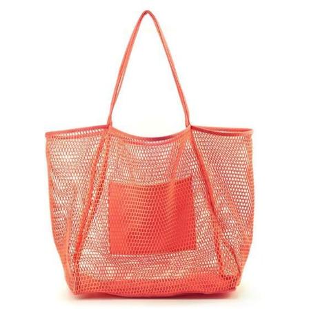 Mesh Beach Tote Damaxelhandväska orange