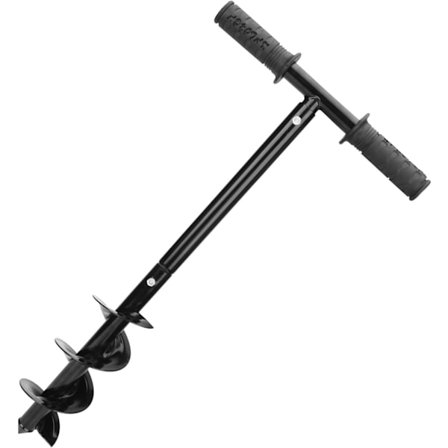 Hageskruer Drill Jordskrue Drill med sklisikkert håndtak Stolpehullgraver 3.9x23.6inch/1X1.96ft Hageskruespiralbor Rask Planter Gjerdestolpebor for 