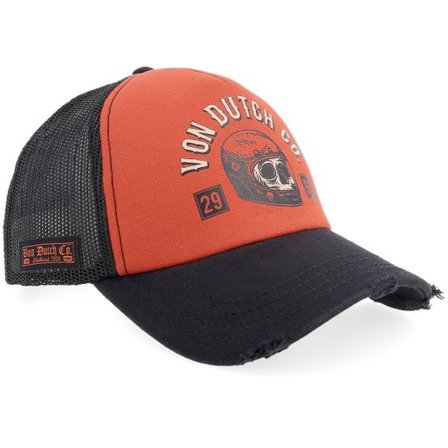 Von Dutch - Orange trucker Keps - "Helmet 2992 Black/Red A-frame Trucker " @ Hatstore