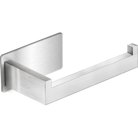 Toalettpapirholder, Rustfritt Stål Limt Baderomsrullerholder, Selvklebende Toalettpapirholder uten Boring, Vanntett for Bad Kjøkken silver