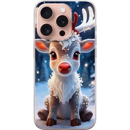 Kompatibel Mobilcover til Apple Apple iPhone 16 Pro Sød Ren Vinter Julemotiv Kawaii Rensdyr Sne Lys Jul Adorabel Sød Dyr Festlig Ferie Lyst Magisk K