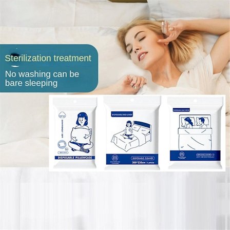 Reise engangslaken dynetrekk putevar dobbeltseng 4-delt sett skittsikkert sovepose dynetrekk