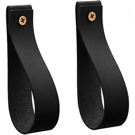 6 stk. skinnhåndtak for møbler, 10,8 x 2,5 cm - Skaphåndtak, dørhåndtak for kjøkken, bad, skap, kommode, tre (svart)
