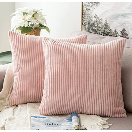 2 stk. pudebetræk i Manchester, ensfarvede og stribede pudebetræk (45*45 cm)