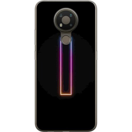 Yhteensopiva Puhelinkuori Nokia Nokia 3.4 Minimalistinen neonkirjain I sateenkaaren väreissä tummaa taustaa vasten