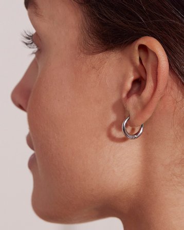 Edblad Charmentity Hoops Steel Silberfarben Schmuck Mädchen - Kids Brand Store